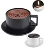 Allume-feu gonflable en forme de tasse de café, sans gaz, en métal, cigare Butane, briquet à flamme, outil pour fumer, ornements décoratifs pour la maison, nouvelle collection