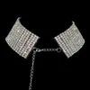 Chokers Blask srebrny kolor kryształowy łańcuch kołnierzyka Choker Naszyjnik Bridal Women Wedding Party Diamante Rhinestone Biżuter