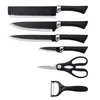 Knives YUZI Kitchen Knives 6Pcs Set Stainless Steel Chef Knife Vegetable Cleaver Slicing Utility Tools Peel Scissors Tool