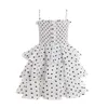 Vestido sem mangas de verão para meninas Princesa Sling Polka Dot preto bolo branco Garoto crianças 3-8 anos Elegant Party ClothCx220514