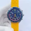 F1 męski zegarek czarna twarz sportowy styl wyścigowy japonia mechanizm kwarcowy VK Uhr chronograf gumowa bransoletka 43mm Hanbelson