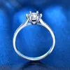 Sterling Silver 925 1Ct Moissanite Rings for women Classic Twisted Arm Engagement Wedding Diamond Ring