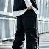 Techkläder Ribbons Hip Hop Tactical Cargo Pants Mäns Casual Brev Broderi Streetwear Dance Sport Penna Man Byxor 220325