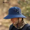 Men UV Anti Sun Hat Outdoor Fishing Climbing Hiking Sun Protection Summer Metal Breathable Fisherman Hat Short Brim Bucket Hat 220812