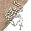 Chapelet de Perles D'Or Collier de Perles Bijoux Croix Fournitures Diniuses Katolikleri