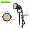 LED Mandscape Spotlights مصابيح العشب في الهواء الطلق 5W 120V LEDS إضاءة المناظر الطبيعية مع المكونات 3000K المعدنية الأرضية حصة IP65 للماء لفضاء حديقة