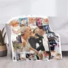 بطانية مخصصة مخصصة مع نص PO بطانيات رمي ​​مخصصة لأصدقاء العائلة WeddingAnniversary Pets 220702