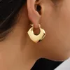 Hoop Earrings & Huggie Fashion Smooth Surface Large Oval Heart For Women Punk Big Chunky Circle Ear Hoops Creative Jewelry GiftHoop Mill22