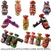 Low Stock 18.8mm Female HALLOWEEN Styles Water Glass Pipes Smoking Accessories Pipe Colorful Multiple Options Dab Rigs Oil Rig For Hookahs