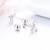 Stud Cute Mini Bowknote Set CZ Stones Screw Back Earrings For Women Baby Kids Girls Rose Gold Color Piercing Jewelry OorbellenStud Effi22