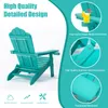 TALE Folding Adirondack Sleeper Chairs with Pullout Ottoman with Cup Holder Oversized, Poly Lumber, for Patio Deck Garden, Backyard Furniture