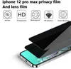 Protecteur d'écran en verre trempé de confidentialité AA AA Privacte pour l'iPhone 15 14 13 12 11 Pro Max XR XS X 6 7 8 Plus avec un forfait de vente plus épais