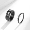 Pierścionki ślubne 1PCS Para mody pierścionka stal nierdzewna dla kobiet srebrna czarna pusta propozycja biżuterii 512Wedding6697161