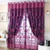 Gardin draperier lotus ruttna blommor garn transparent modernt enkla sovrum vardagsrum mönster jacquard teknikcurtain