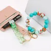 Bead ATM Card Puller Keyring Bracelet Wristlet w/ Tassel Keychain House Car Key Ring Holder Card Grabber for Long Nails