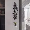 Wandaufkleber, Acryl, 3D-Blume, zum Aufhängen, DIY, Orchidee, Schlafzimmer, Veranda, Wohnzimmer, Hintergrund, Dekoration, Spiegelaufkleber, Abziehbilder