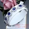 Zilver 925 sieradensets voor vrouwen Natural Blue Sapphire Stone Fashion Gift Her Party Necklace 7 Colors 220816