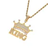 Nuova collana di catene di corda hip-hop europea americana per uomo donna KING Crown collane con ciondolo accessori di gioielli