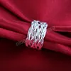 925 Sterling Silver Open Weaving Ring Retro for Women Fashion Wedding Comphing Party Gift Jewelry Jewelry