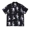 Chemises décontractées pour hommes Noir Blanc WACKO MARIA Chemise courte Movie Avatar Print Summer T-ShirtMen's