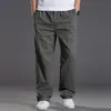 Mens casual Cargo Cotton pants men pocket loose Straight Pants Elastic Work Trousers Brand Fit Joggers Male Super Large Size 6XL 220704