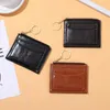 Kortinnehavare Fashion Men and Women Mini ID Holder Business Pu Leather Ultra-Thin Bank Box Storage Bag Coin Bagcard