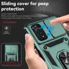 Slide Camera Protection -fodral för Xiaomi Mi 11 Lite 11T Redmi Note 11 10 11S 10S POCO X3 NFC X4 M4 Pro Magnetic Ring Holder Cover