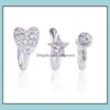 Nose Rings Studs Body Jewelry Clip On Ring Piercing Fashion Diamond Heart Star Shaped Nose Non-Porous Pierce Drop Delivery 2021 Iz4Hg