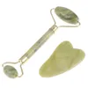 Helkroppsmassager 10pcs1 Set Roller och GUA SHA Tools av Natural Jade Scraper med stenar för ansiktshud Care272H3924857