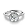 웨딩 링 디자인 실버 925 스털링 2ct 화려한 라운드 컷 Moissanite Lady Ring