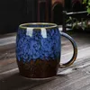 Kreative Becher Große Kapazität Einfache Keramik Tasse Paar Kaffeetasse Im Japanischen Stil Ofen Gebacken Trinken Becher 460ML 210409