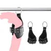 Menottes en cuir PU jouets sexy pour jeux pour adultes hommes femmes menottes à la cheville ensemble de serrure suspendu accessoires de Bondage harnais produits érotiques