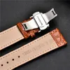 Top Luxury Pattern Watchband Leather Straps 18mm 20mm 22mm 24mm With Stainless Steel Automatic Clasp Wristwatch Band 220507