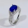 패션 고급스러운 멀티 컬러 부재 지르콘 반지 레이디 파티 보석 오픈 사파이어 지르콘 세트 화려한 루비 블루 다이아몬드 궤도 반지