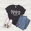 여자 티셔츠 빈티지 1992 선물 선물 29 번째 생일 남성 여성 100%면 레이디 옷 패션 O 목 짧은 소매 티 면화