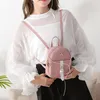 Mini mochila para mujer Leyury PU cuero kawaii mochila linda elegante bagpack bolsas escolares pequeñas bolsas para chicas arco-nudo hoja hueco 220323