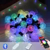 Intelligente Automatisierungsmodule, 25/50 LED-Kristallkugel, RGB-Lampe, App-Steuerung, bunte Lichterkette, wasserdichte Weihnachtsdeko für den Innenhof, Garten