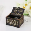 Decorative Objects & Figurines Wood Carving And Color Printing Music Box Vintage You Are My Sunshine Wooden Carved Hand Cranked Ornaments Gi