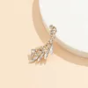 Lyx Piercing Crystal Rhinestone Stud Örhängen för Kvinnor Tjej Öron C Form Zircon Trendy Earring Smycken Bijoux