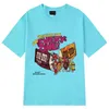 Baumwolle Material Retro Spaß Cartoon Print T Shirts Frauen Vintage Grün Übergroßen T-shirts Sommer Harajuku Teens Mädchen Tops 220321