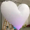 2022ジャイアントインフレータブルホワイトハートライト付きバレンタインデーアウトドアパーティー装飾のためのエースエアアートの装飾