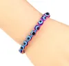 Handgefertigte Perlenstränge Armbänder Truthahnblau Evil Eye Charm Armband für Frauen geflochten