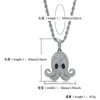 Подвесные ожерелья Hip Hop Bling Out Cz Stone Gold Color Animal Octopus Мужчины подвески для ювелирных из ювелирных изделий мужского рвота
