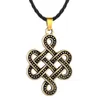 Celtic Infinity Knothänge halsband för män kvinnor keltisk evighet knut charm svart läderkedja amulet smycken