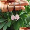 Hangende kettingen reiki genezing natuurlijke kristal amethist stenen ketting chakra touw ketting vrouwen sieraden dhseller2010 dhh2p