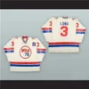 NIK1 374040NIK1 TAGE MEN WHA 3 Barry Long 1978-79 Wha All Star Embroidery Game White Hockey Jersey Custom