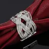 925 Sterling Silver Big Net Weaving Ring Retro for Women Fashion Wedding Engagement Party Gift Charm smycken