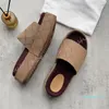2022 Womens Fashion Brodé Canvas Designer Diapositives glisser sur des pantoufles filles 60mm Slipper Canvas recouvert de sandales à plate-forme avec boîte et poussière