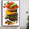 Grains épices poivrons plante verte toile peinture Cuadros affiches et impressions cuisine mur Art nourriture photo salon décor