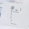 Orecchini con perno Donna Asimmetria Fiocco di neve Albero di Natale Orecchini con zirconi Gioielli in argento sterling 925 Accessori per feste per ragazzeStud Moni22